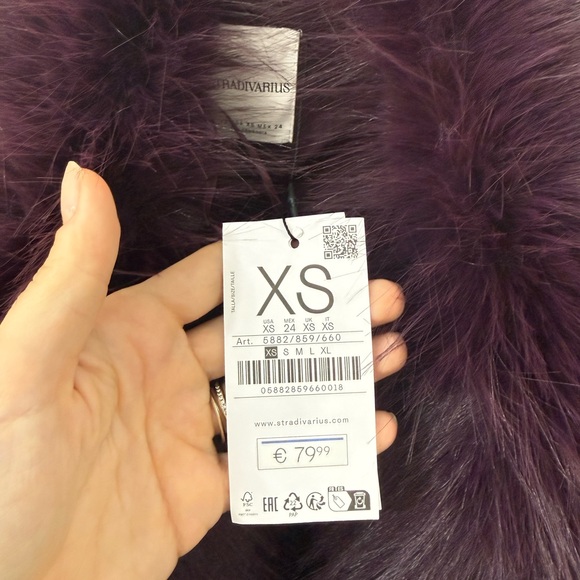 Stradivarius Plush Teddy Jacket in Rich Purple - Picture 5 of 6